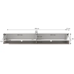 Asino - TV-Meubel - Mat zwart - 180 cm