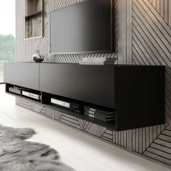 Asino - TV-Meubel - Mat zwart - 180 cm