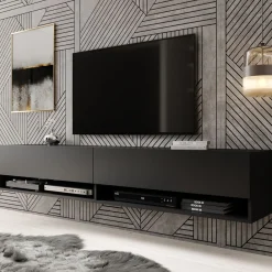 Asino - TV-Meubel - Mat zwart - 180 cm