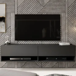 Asino - TV-Meubel - Mat zwart - 140 cm