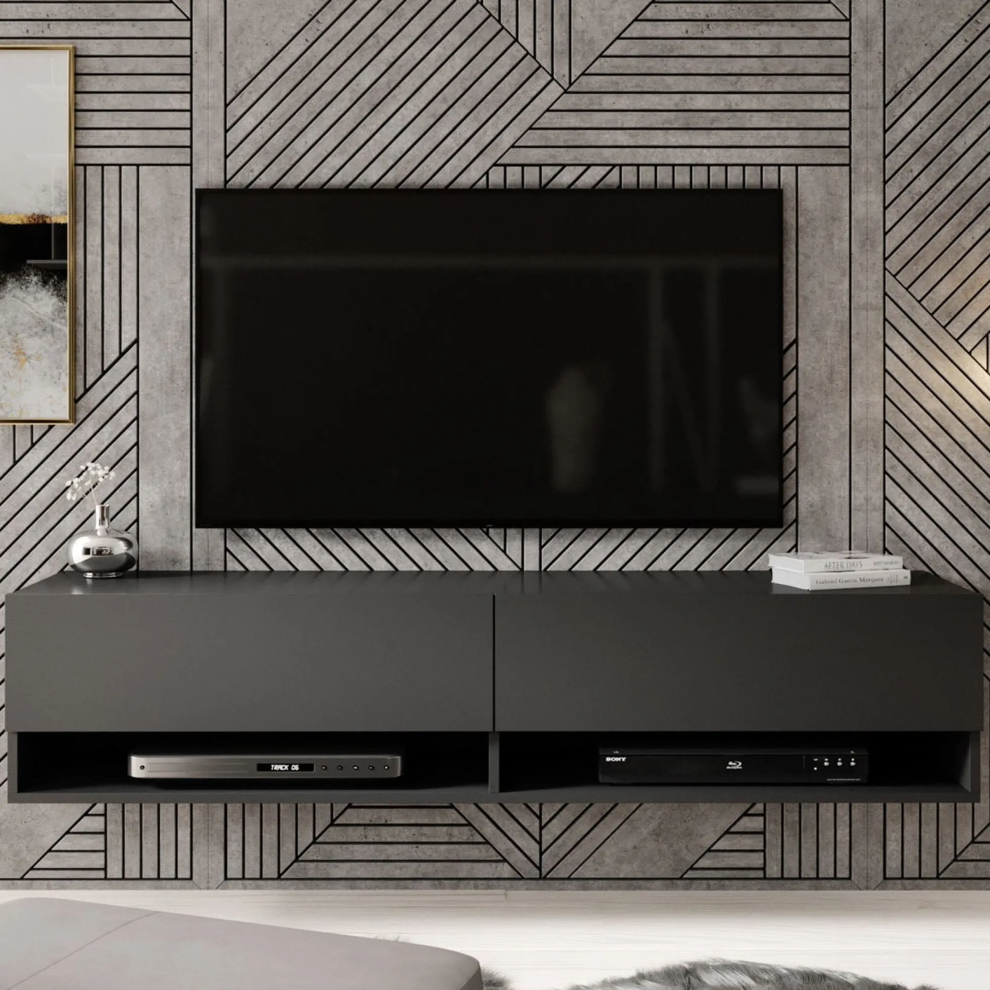Asino - TV-Meubel - Mat zwart - 140 cm