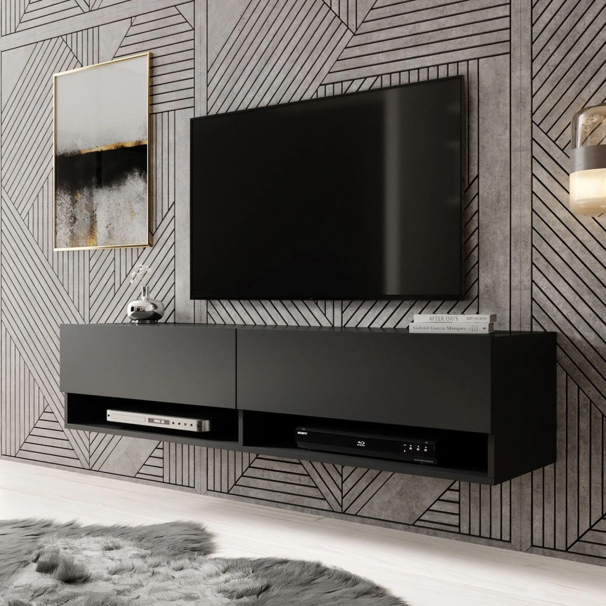 Asino - TV-Meubel - Mat zwart - 140 cm
