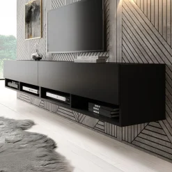 Asino - TV-Meubel - Mat zwart - 200 cm