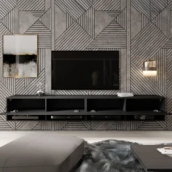 Asino - TV-Meubel - Mat zwart - 200 cm
