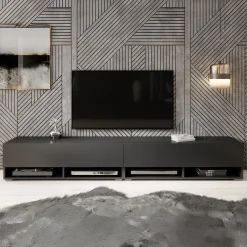 Asino - TV-Meubel - Mat zwart - 200 cm