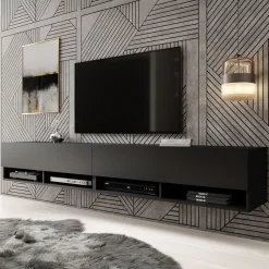Asino - TV-Meubel - Mat zwart - 200 cm
