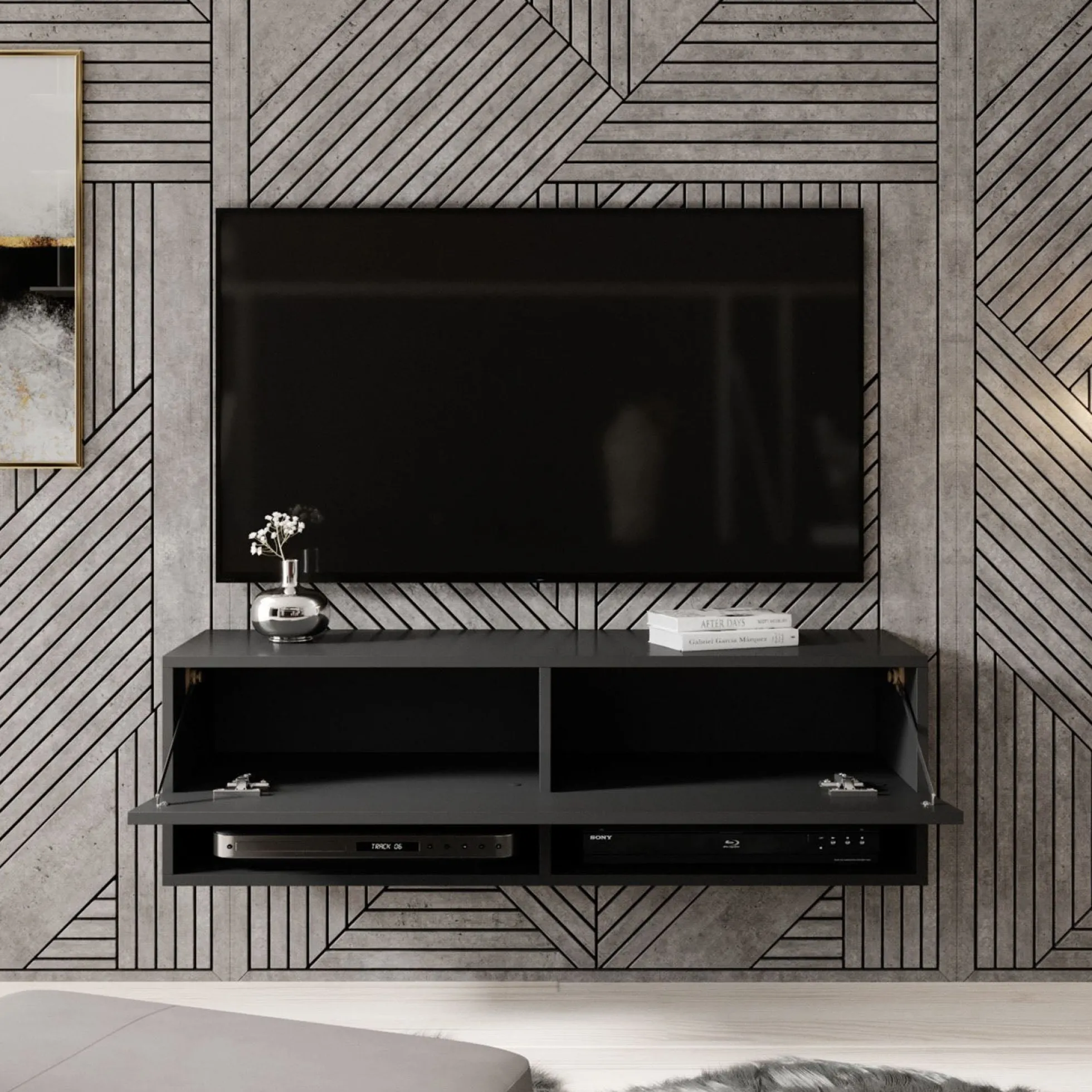 Asino - TV-Meubel - Mat zwart - 100 cm