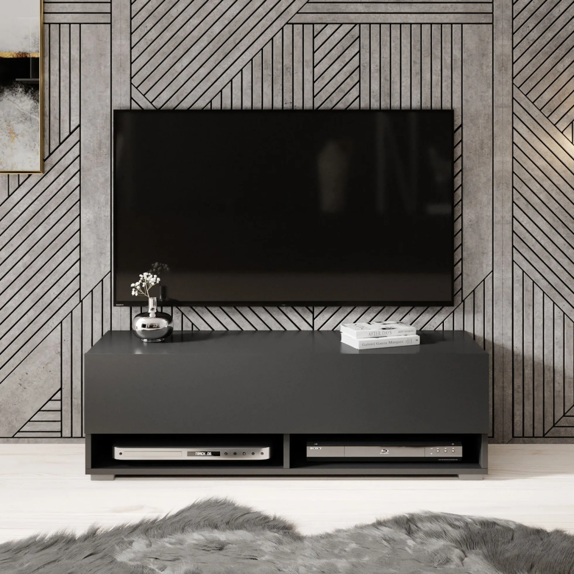 Asino - TV-Meubel - Mat zwart - 100 cm