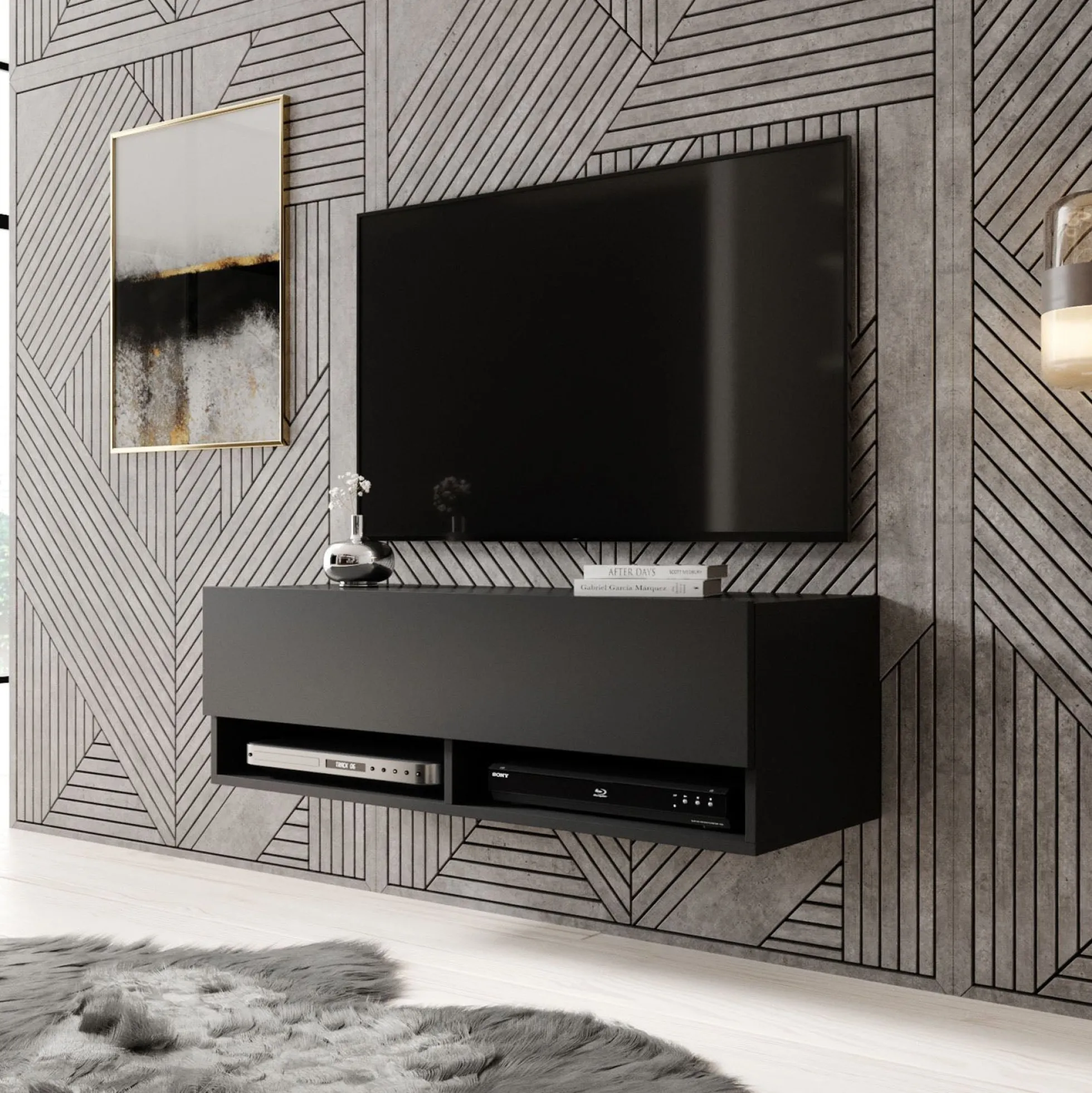 Asino - TV-Meubel - Mat zwart - 100 cm