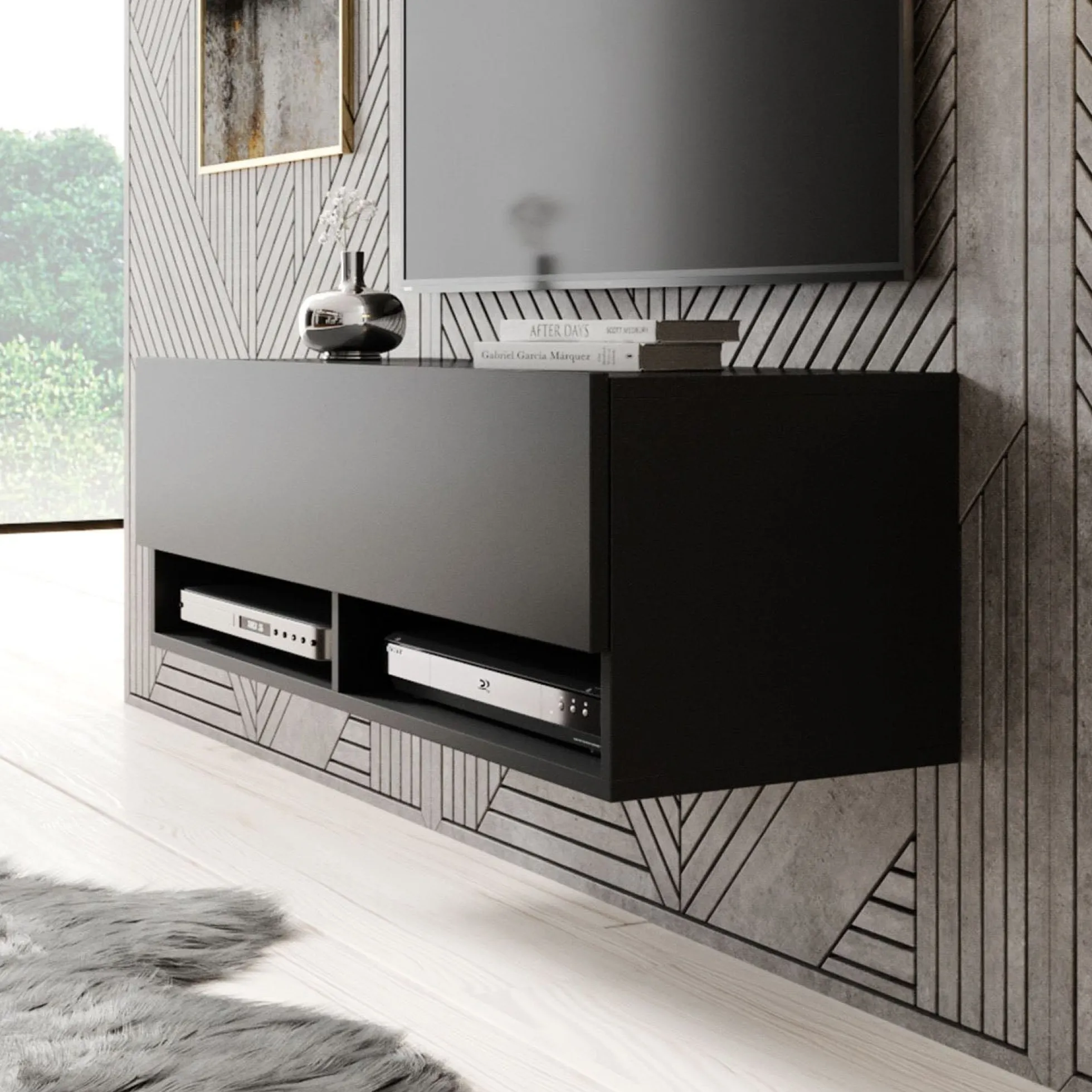 Asino - TV-Meubel - Mat zwart - 100 cm