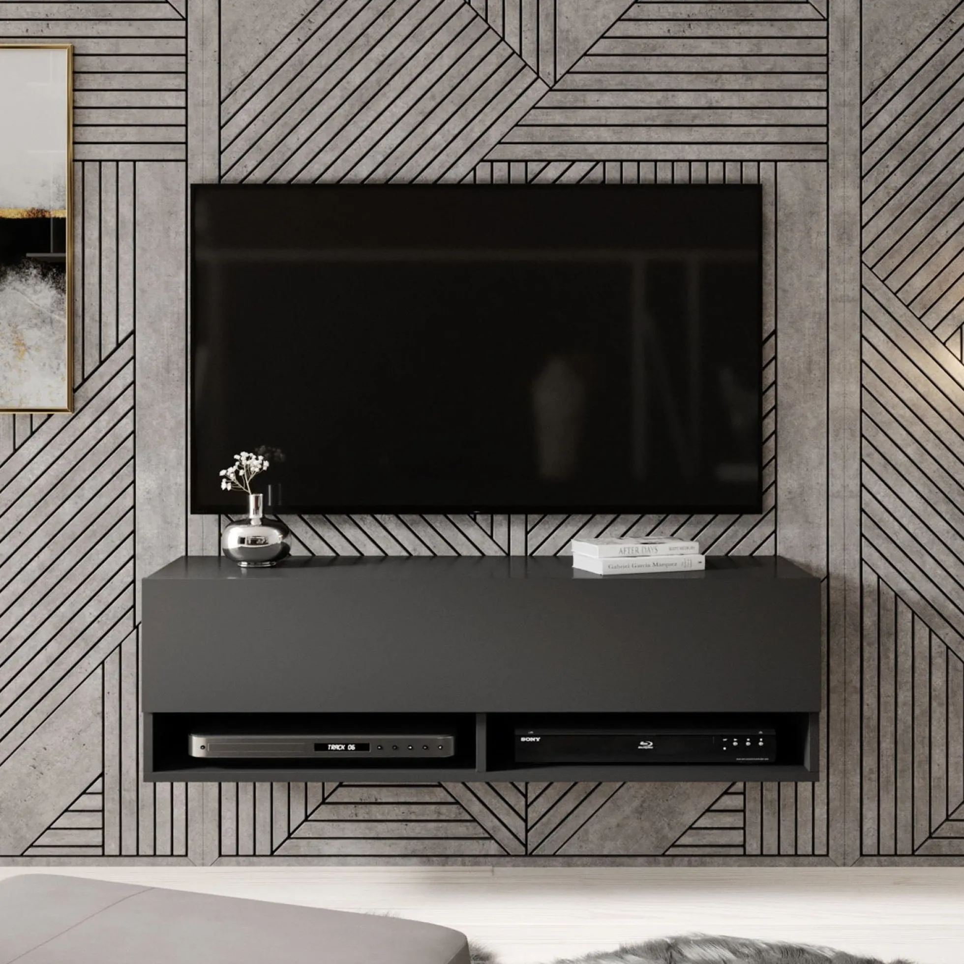Asino - TV-Meubel - Mat zwart - 100 cm