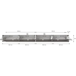 Asino - TV-Meubel - Old wood - 280 cm