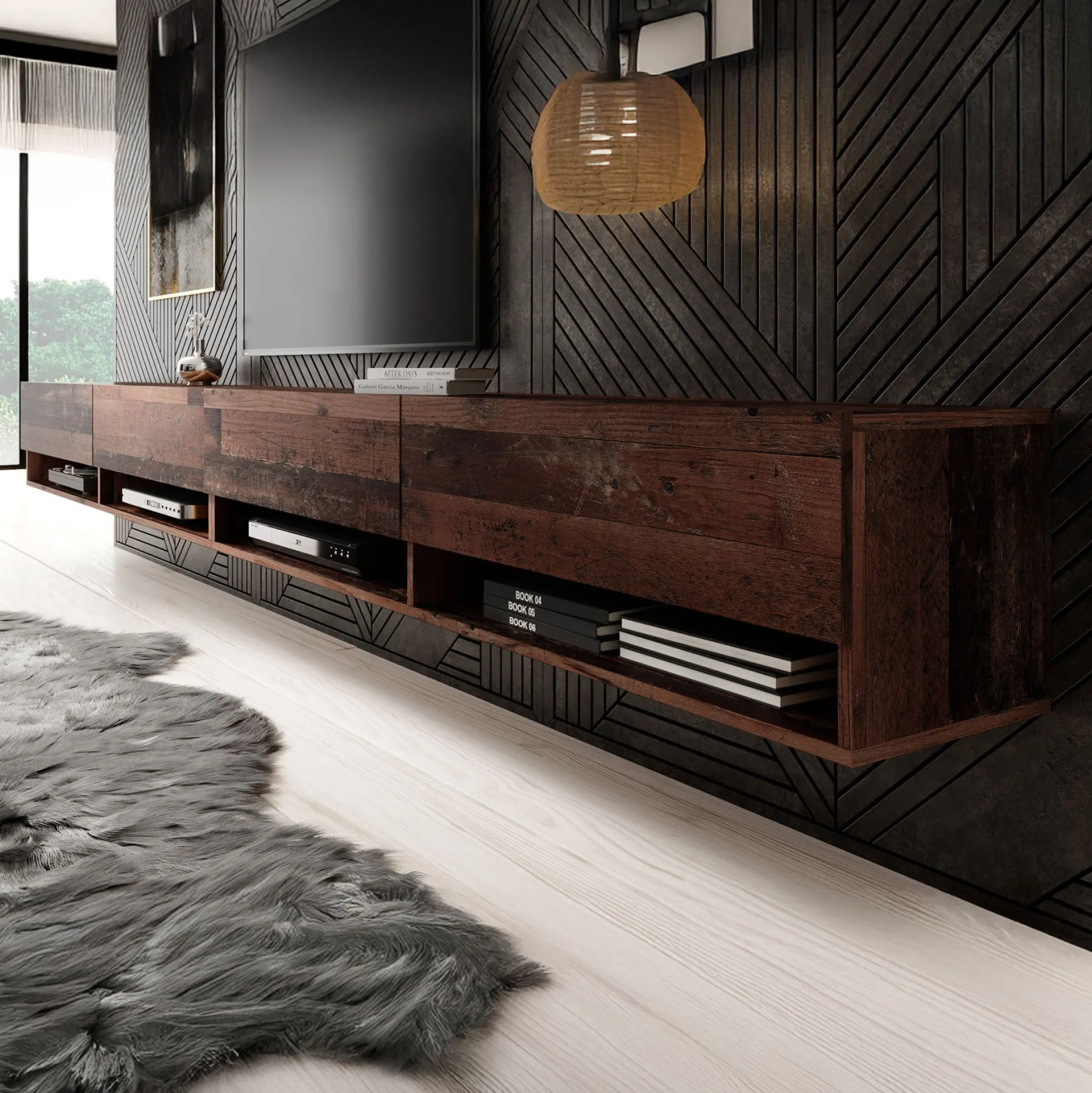 Asino - TV-Meubel - Old wood - 280 cm
