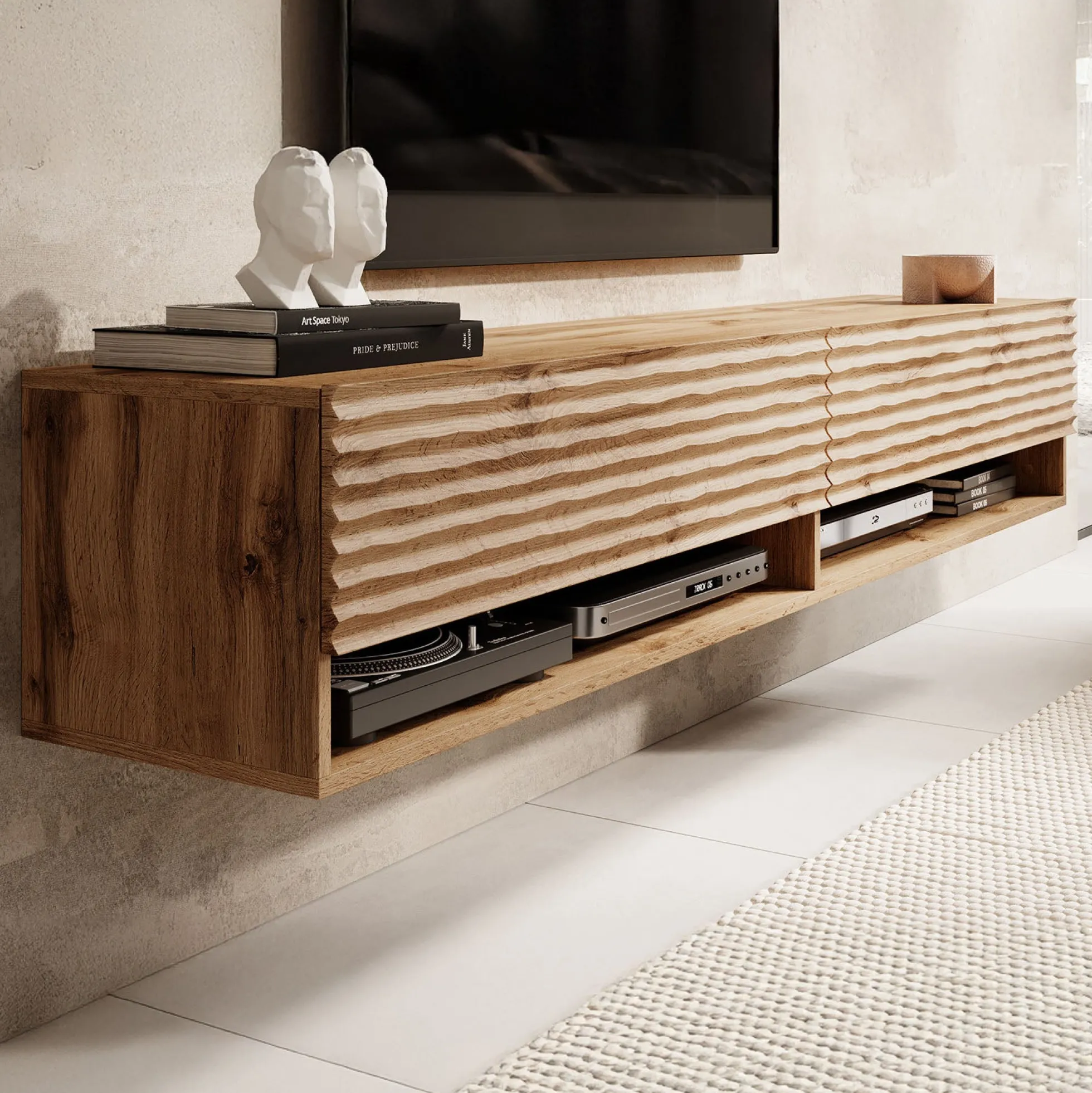 Asino - TV-Meubel - Wave eiken - 180 cm