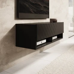 Asino - TV-Meubel - Zwart visgraat - 100x31x30 cm