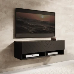 Asino - TV-Meubel - Zwart visgraat - 100x31x30 cm