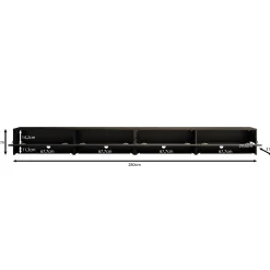 Asino - TV-Meubel - Zwart Visgraat - 280x31x30 cm