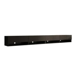 Asino - TV-Meubel - Zwart Visgraat - 280x31x30 cm