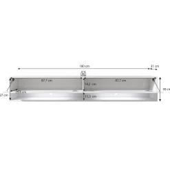Asino - TV-Meubel met verlichting - Mat zwart - 180 cm