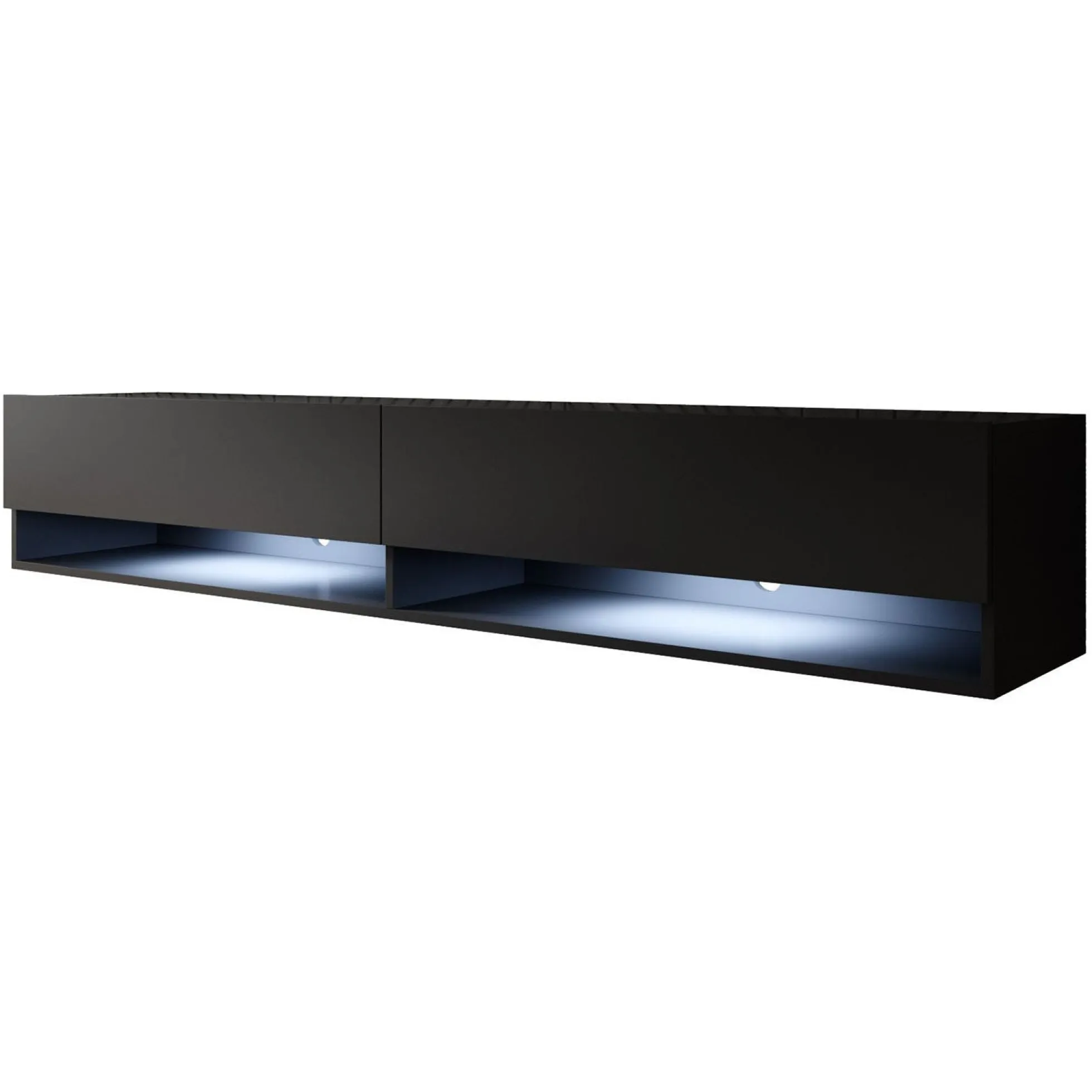 Asino - TV-Meubel met verlichting - Mat zwart - 180 cm