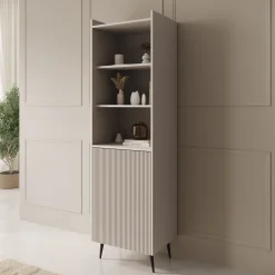 Asty - Boekenkast - Beige - 52x41x180 cm