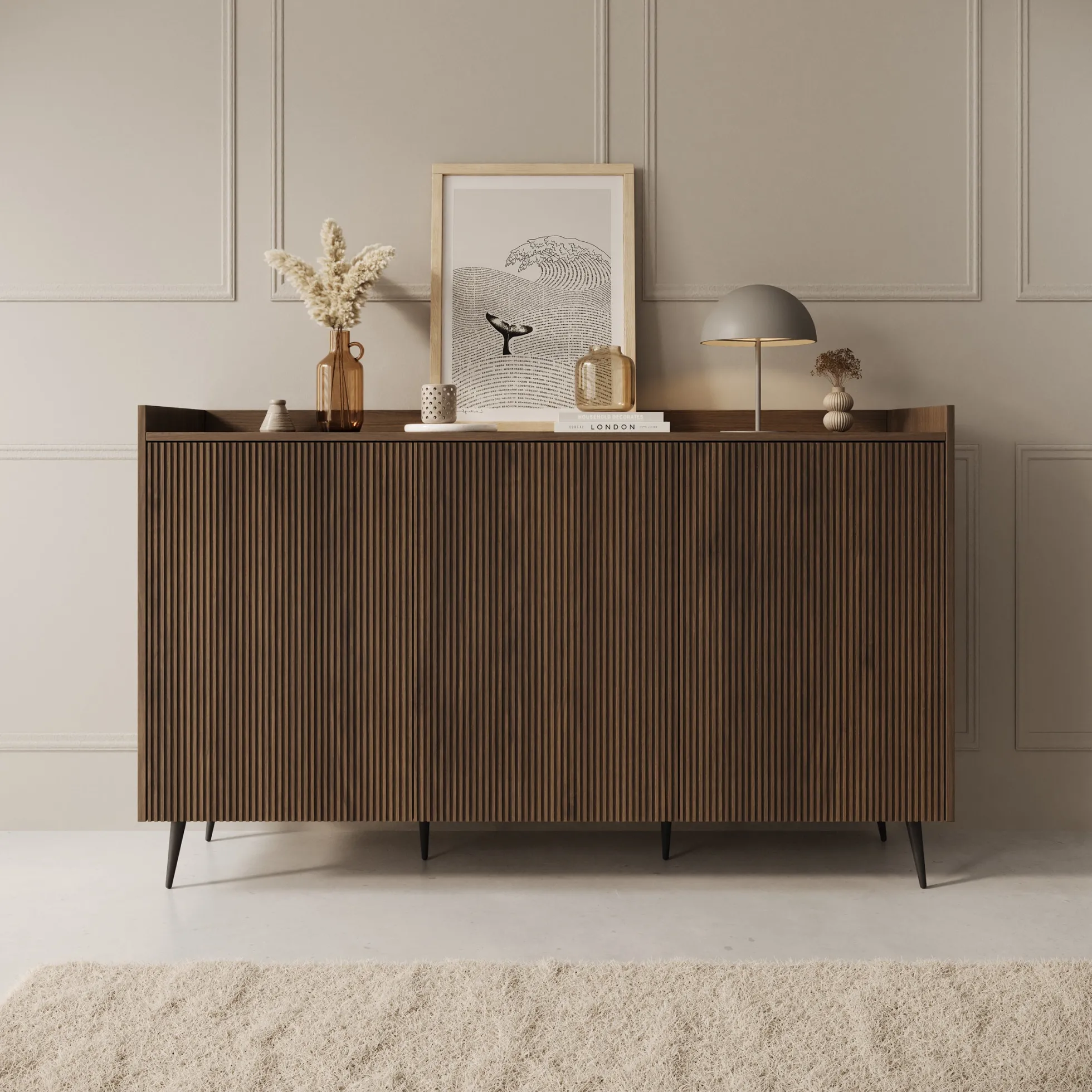 Asty - Dressoir - Donker eiken - 150x41x92 cm