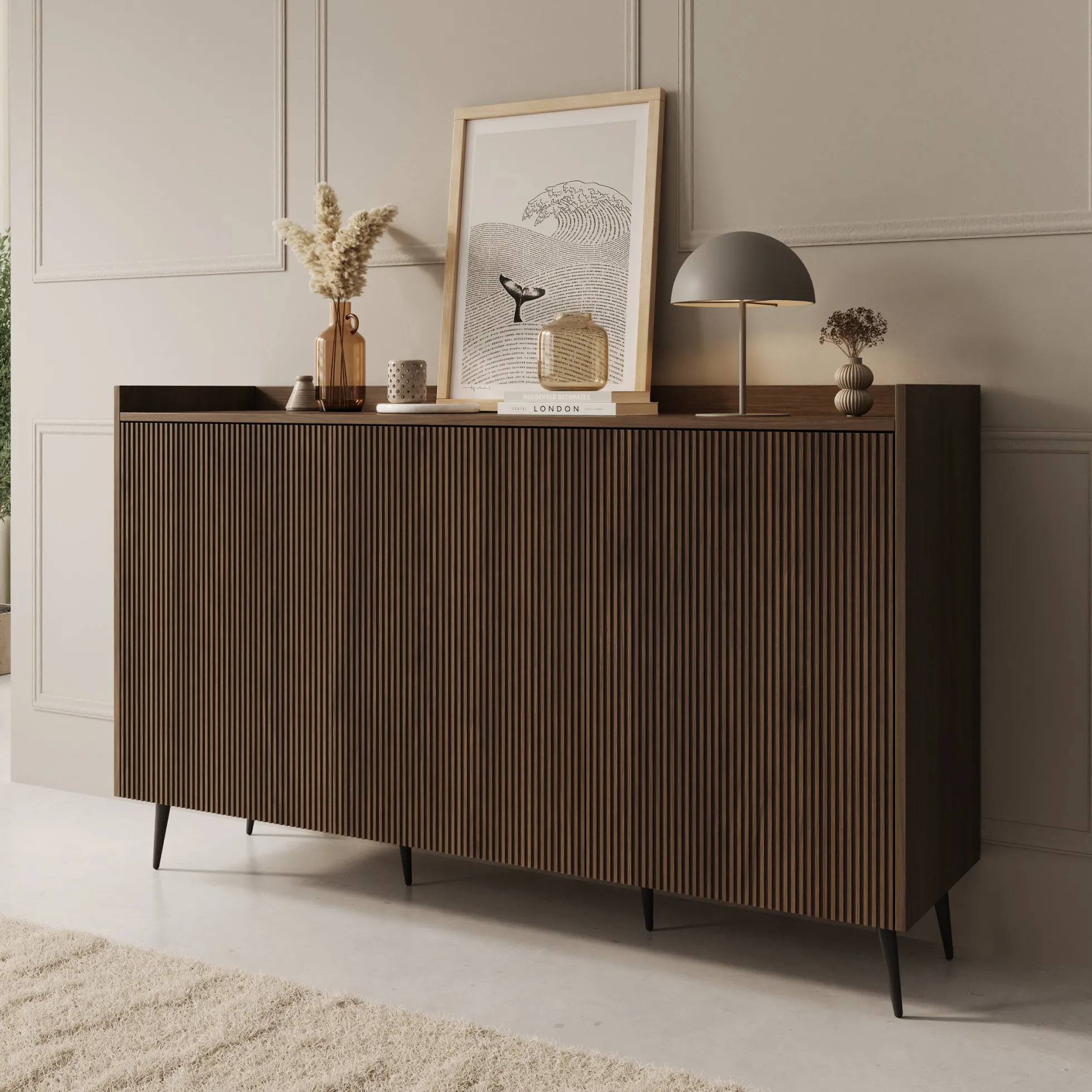 Asty - Dressoir - Donker eiken - 150x41x92 cm