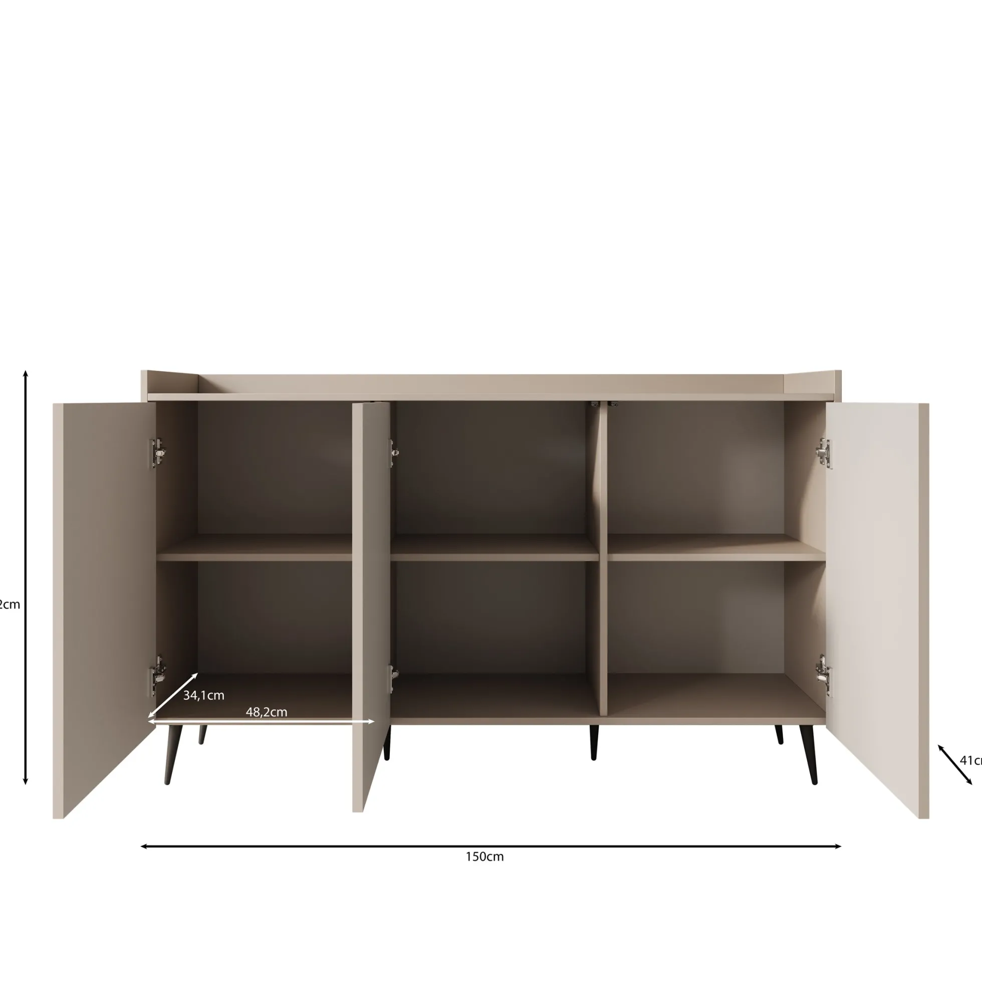 Asty - Dressoir - Donker eiken - 150x41x92 cm