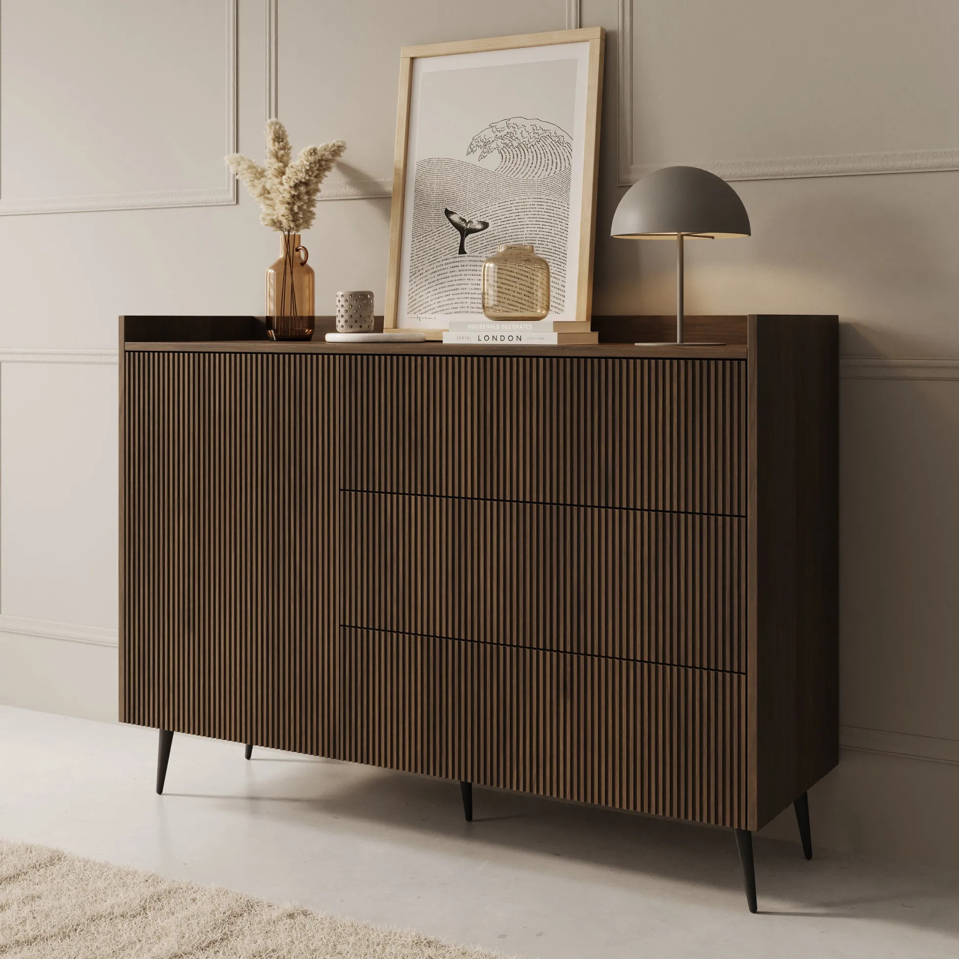 Asty - Dressoir - Donker eiken - 126x41x92 cm