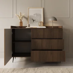 Asty - Dressoir - Donker eiken - 126x41x92 cm