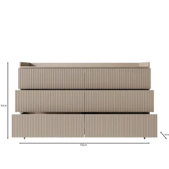 Asty - Ladekast met 6 lades - Donker eiken - 150x41x92 cm