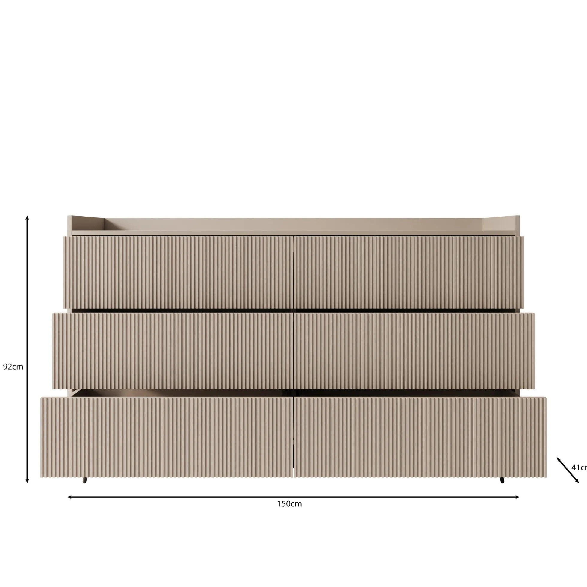 Asty - Ladekast met 6 lades - Donker eiken - 150x41x92 cm