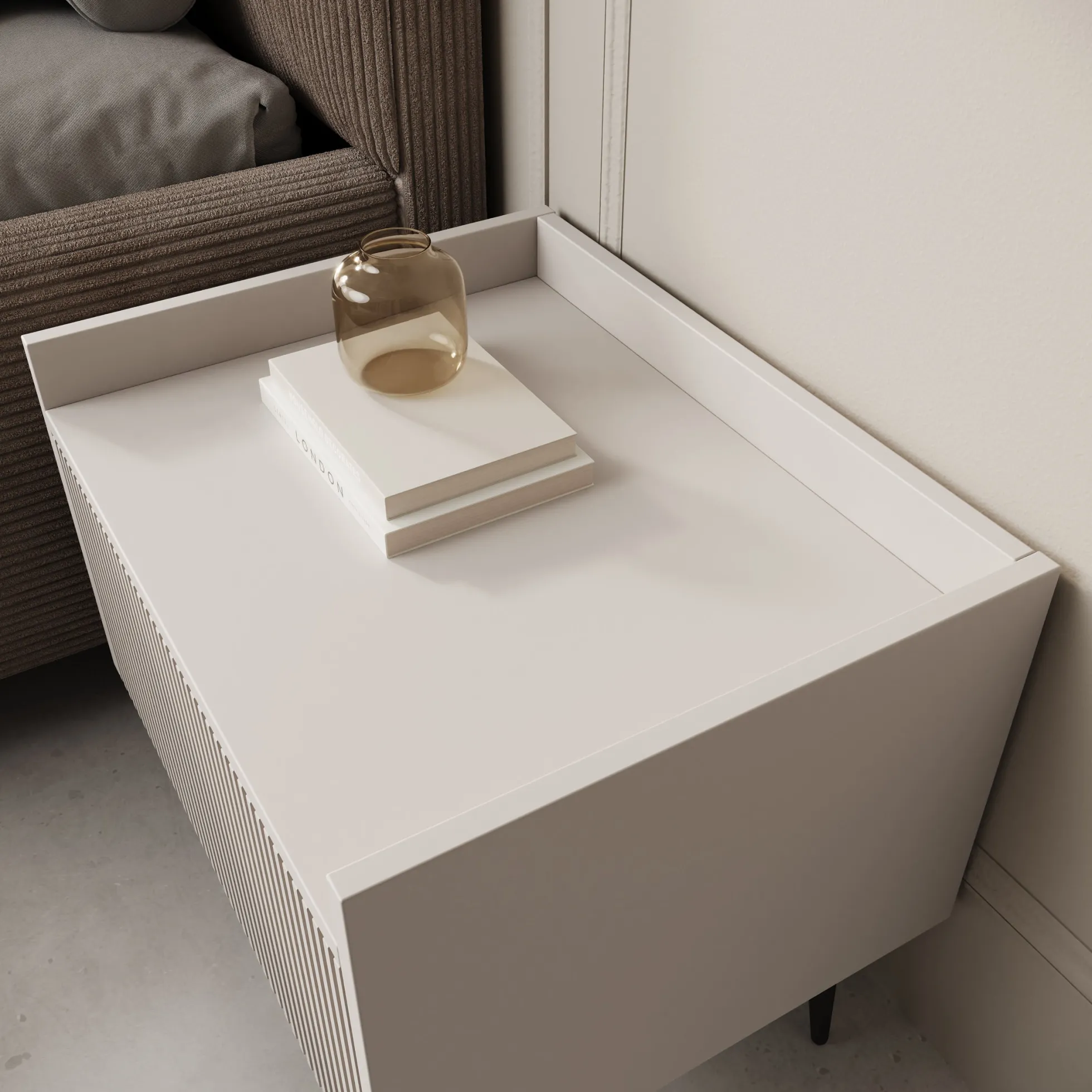 Asty - Nachtkastje - Beige - 52x41x45 cm
