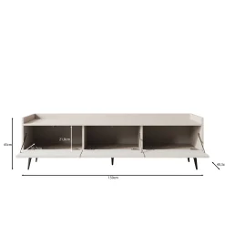 Asty - TV-Meubel - Beige - 150x40x45 cm