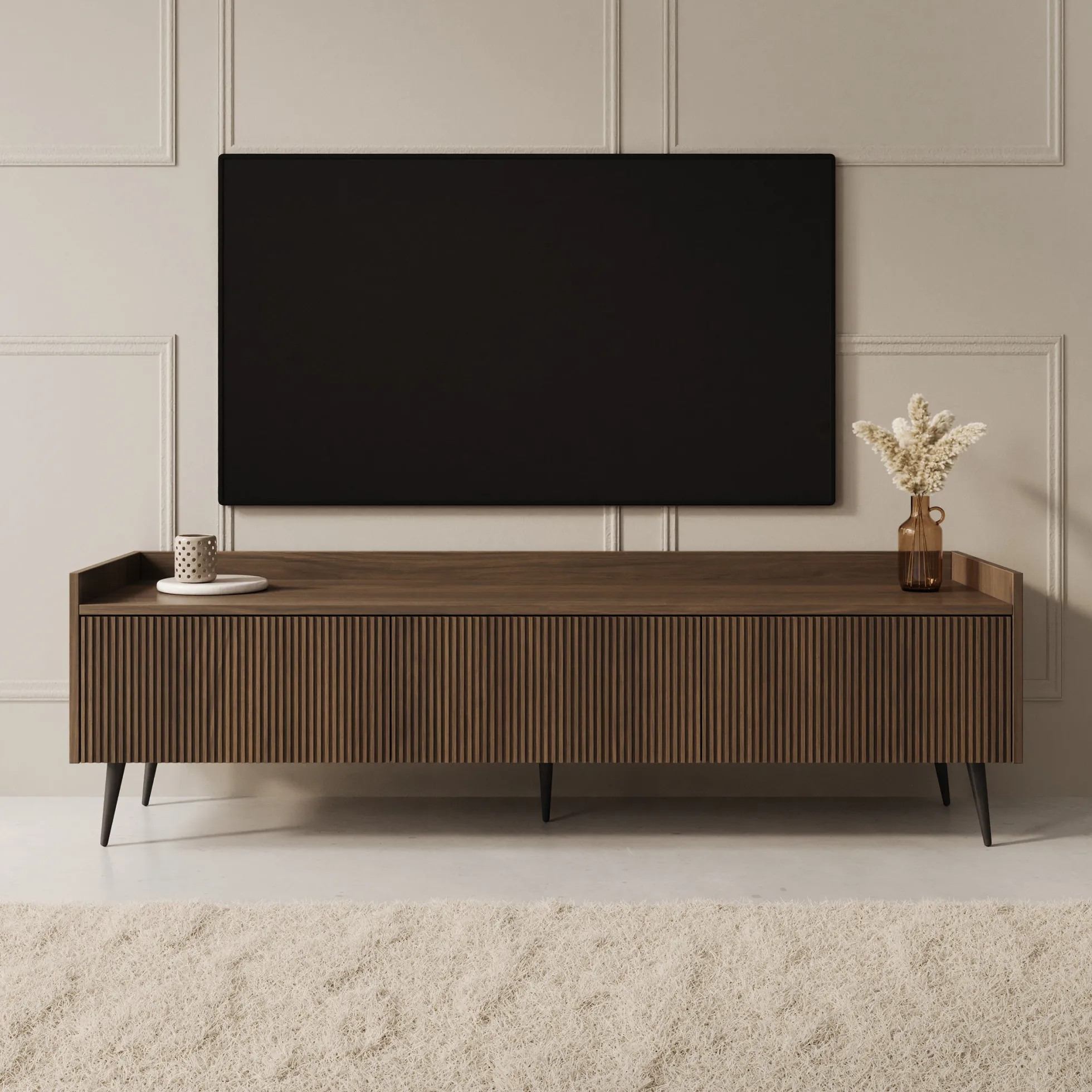 Asty - TV-Meubel - Donker eiken - 150x40x45 cm