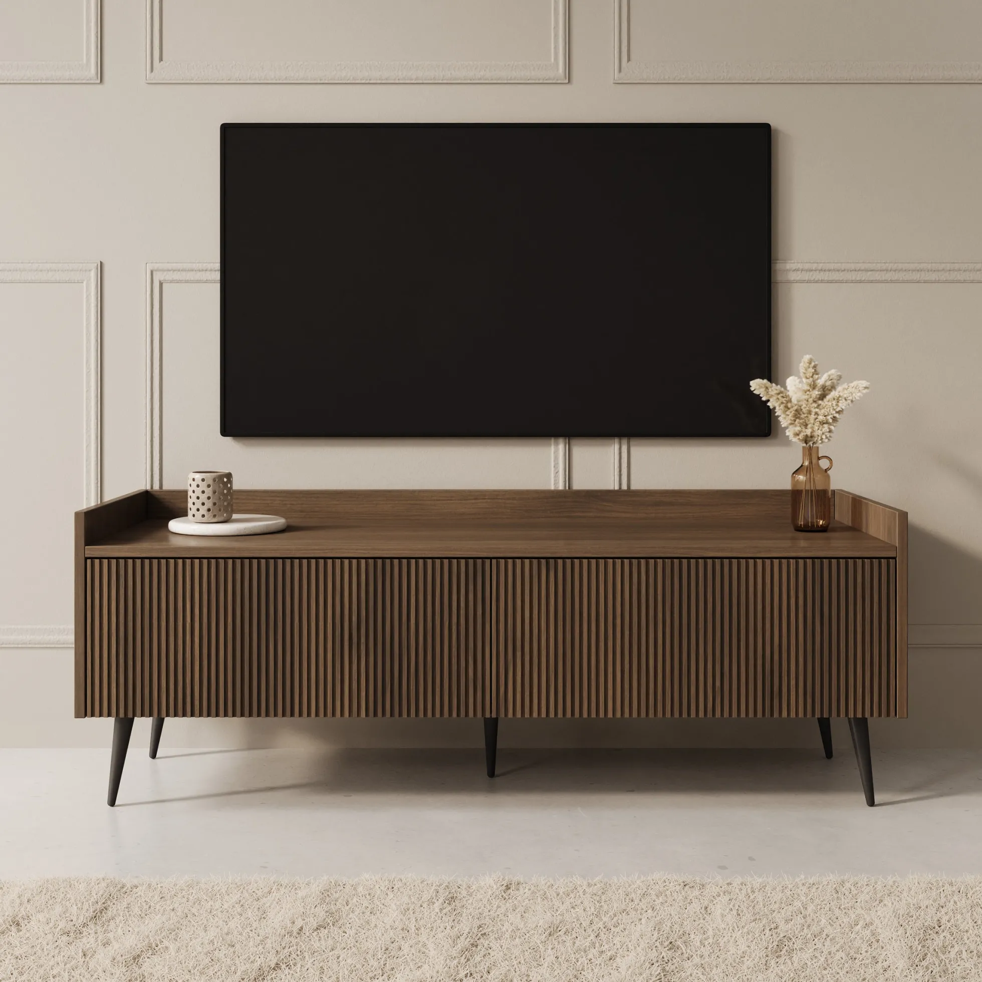 Asty - TV-Meubel - Donker eiken - 121x40x45 cm