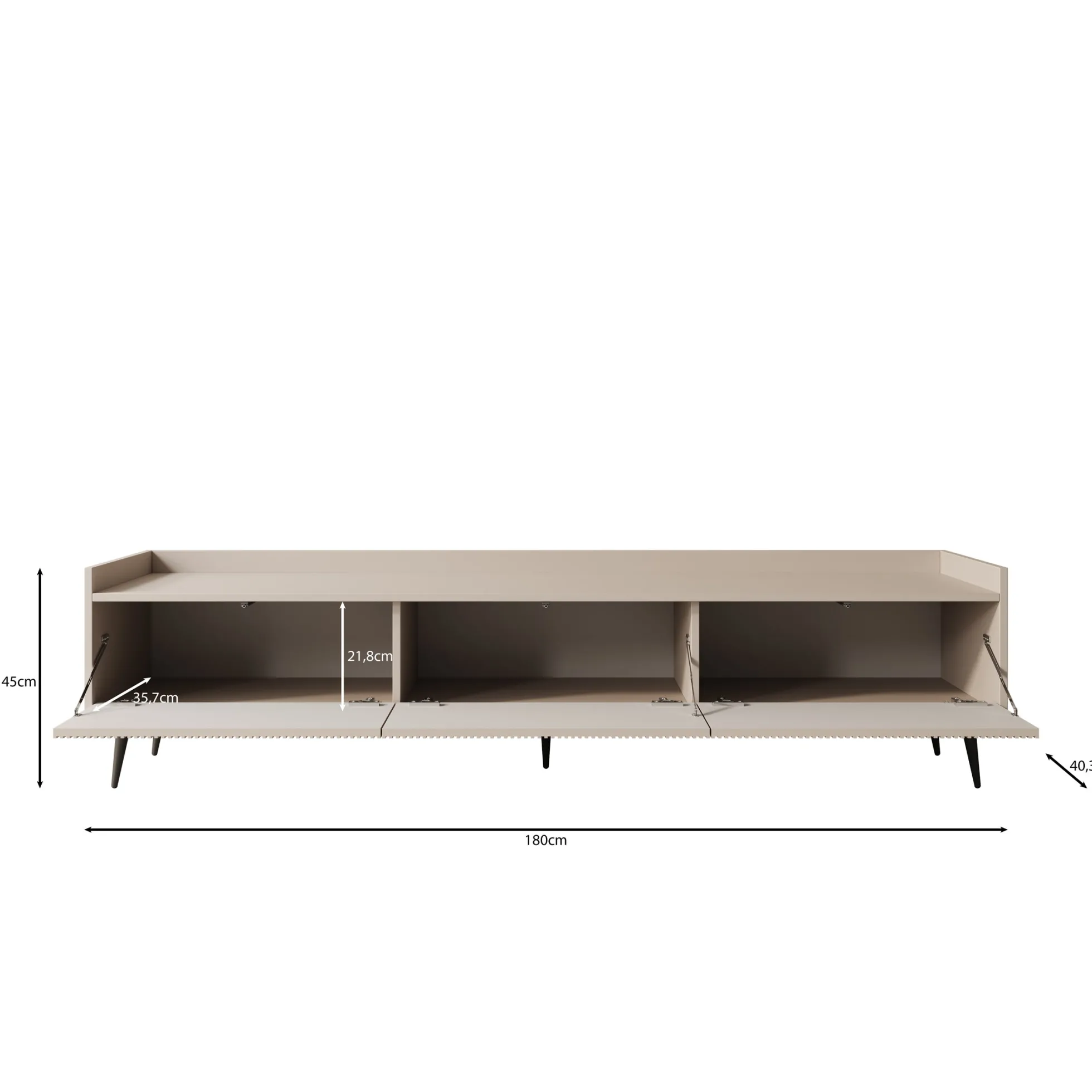 Asty - TV-Meubel - Donker eiken - 180x40x45 cm