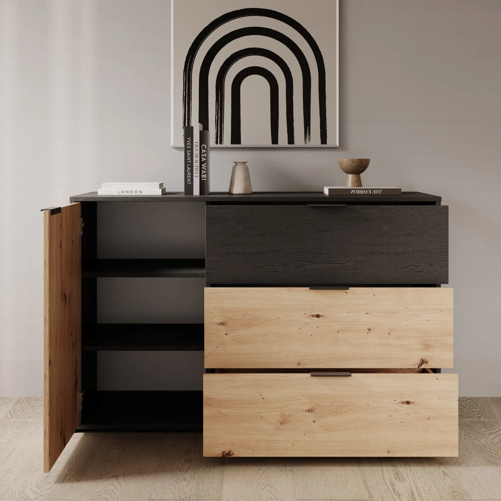 Augustus - Dressoir - Eiken - 125x40x80 cm