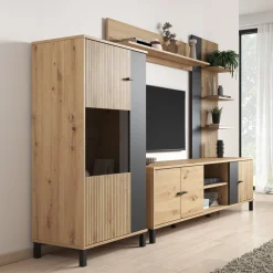 Austin - Wandmeubel - Eiken - 188x40x52 cm