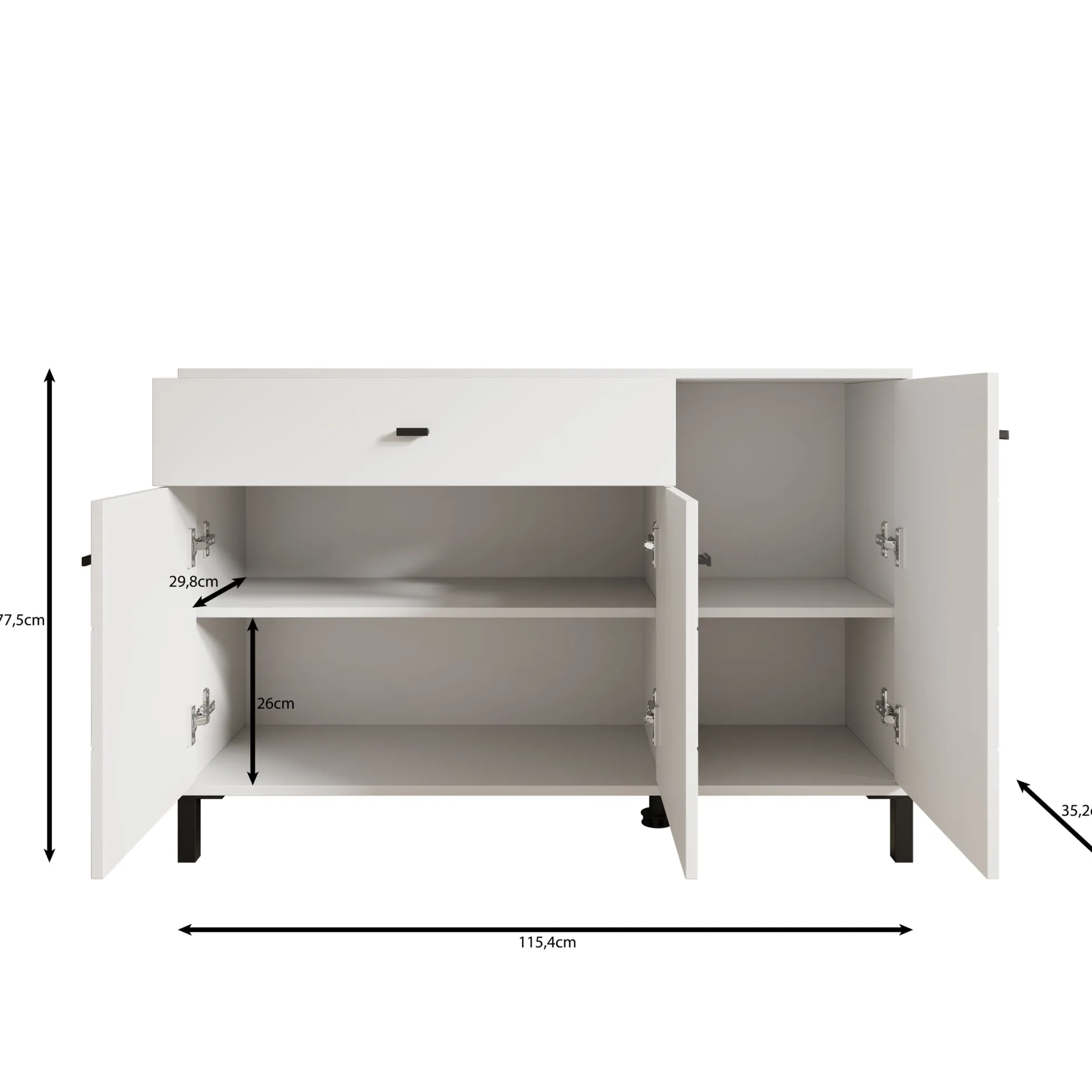 Avellio - Dressoir - Eikenpatroon - 116x35x78 cm