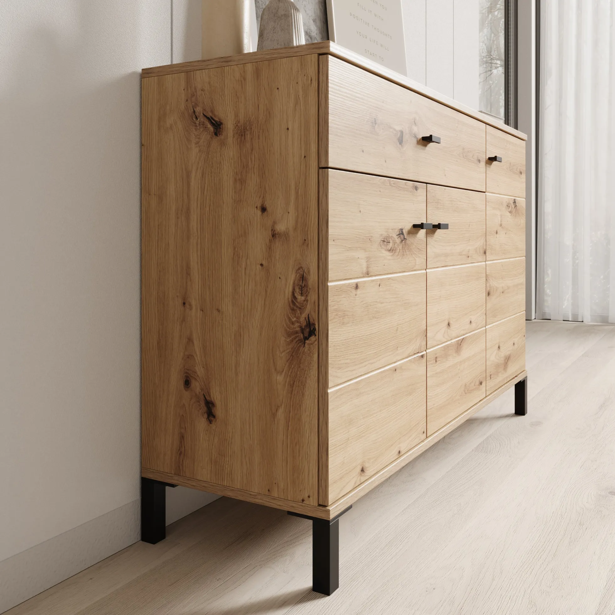 Avellio - Dressoir - Eikenpatroon - 116x35x78 cm
