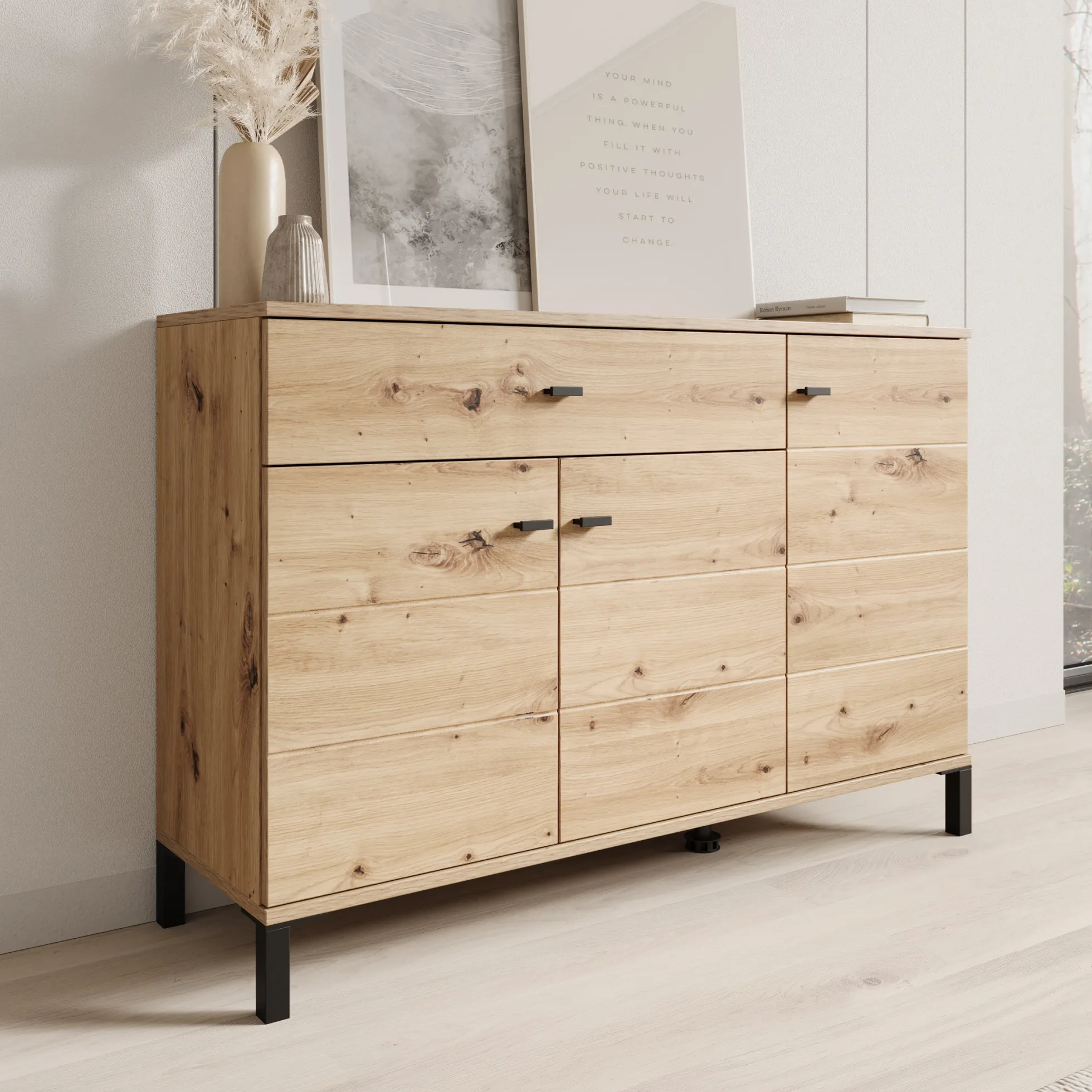 Avellio - Dressoir - Eikenpatroon - 116x35x78 cm