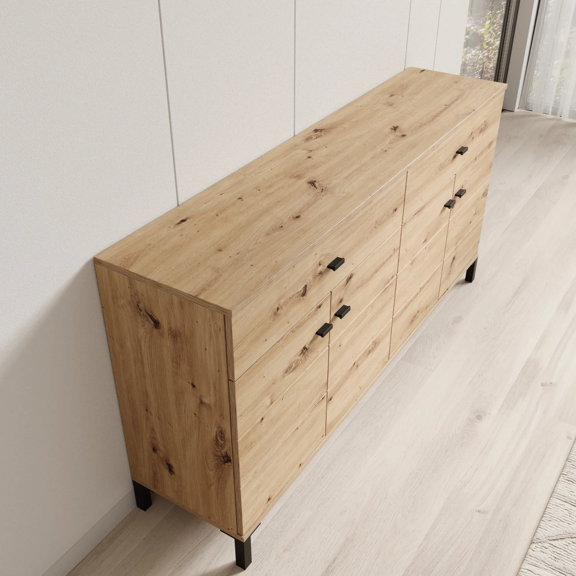 Avellio - Dressoir - Eikenpatroon - 154x35x78 cm
