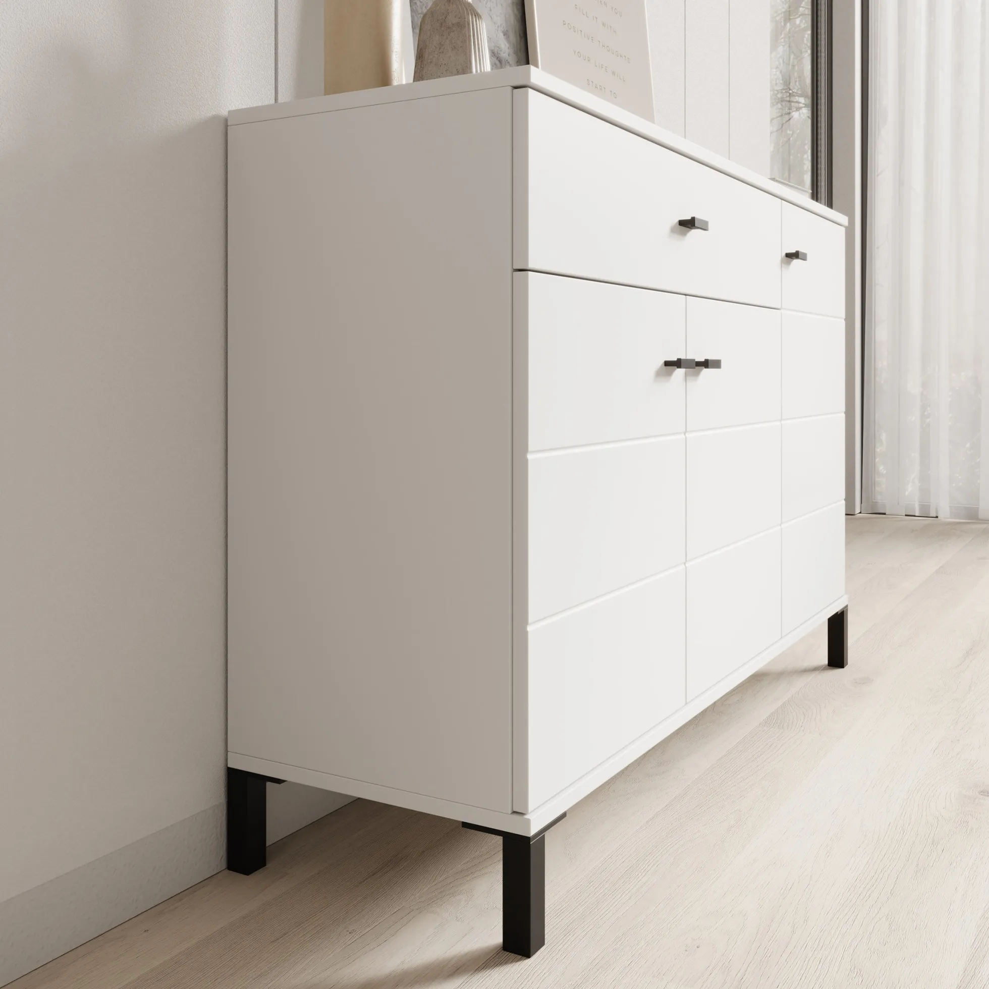 Avellio - Dressoir - Wit - 116x35x78 cm