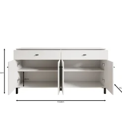 Avellio - Dressoir - Wit - 154x35x78 cm