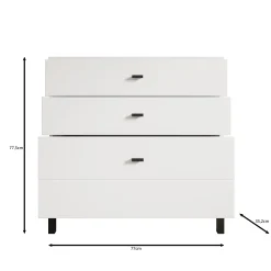 Avellio - Ladekast met 3 lades - Eikenpatroon - 77x35x78 cm