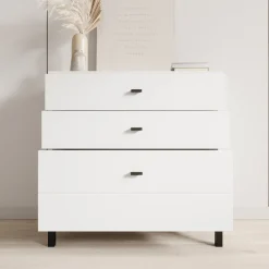 Avellio - Ladekast met 3 lades - Wit - 77x35x78 cm