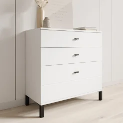 Avellio - Ladekast met 3 lades - Wit - 77x35x78 cm