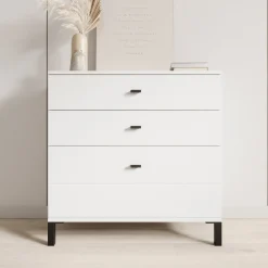 Avellio - Ladekast met 3 lades - Wit - 77x35x78 cm