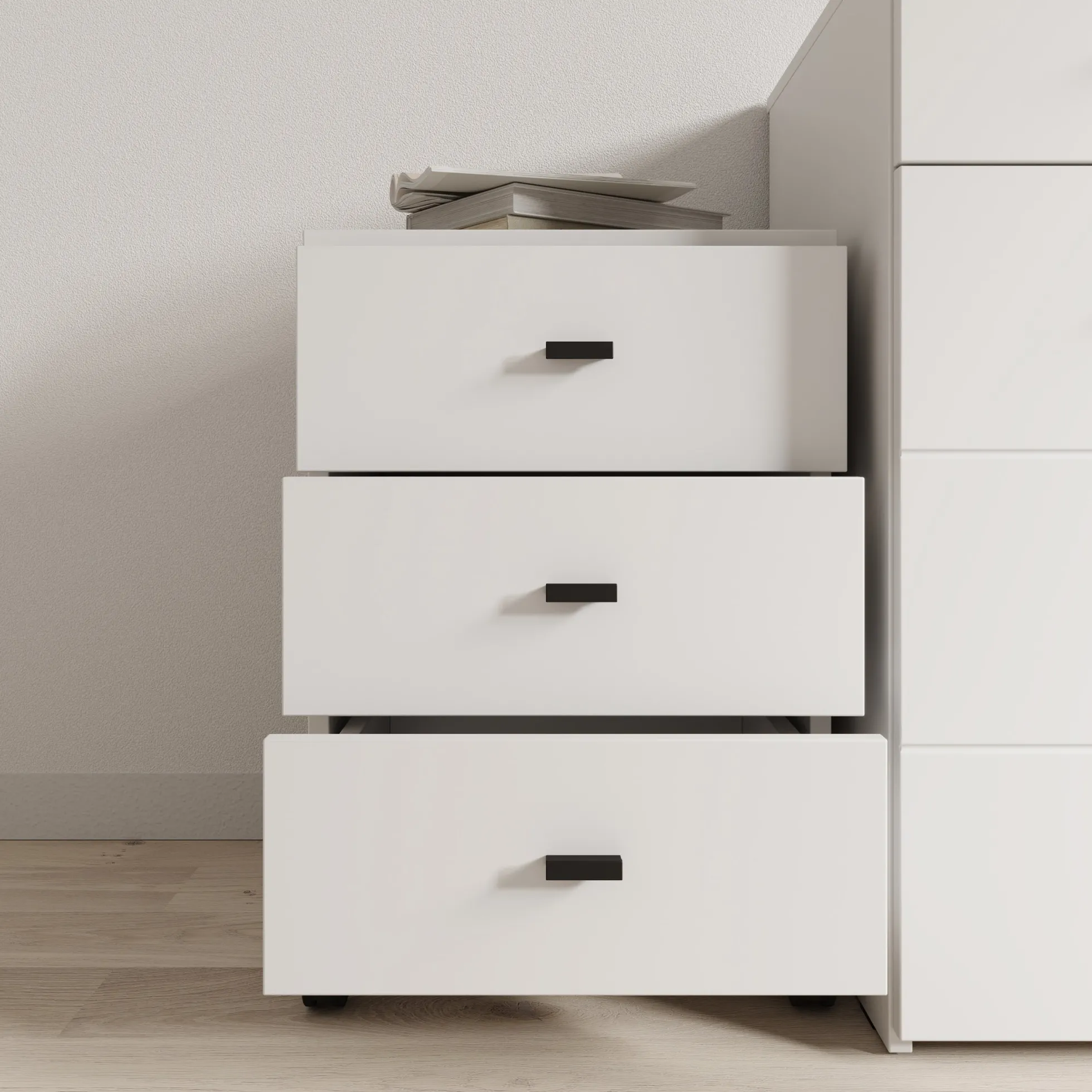 Avellio - Ladekast met 3 lades - Wit - 39x35x57 cm